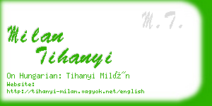 milan tihanyi business card